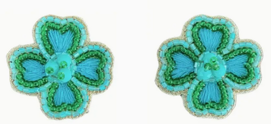 Camilla Studs in Green and Turquoise