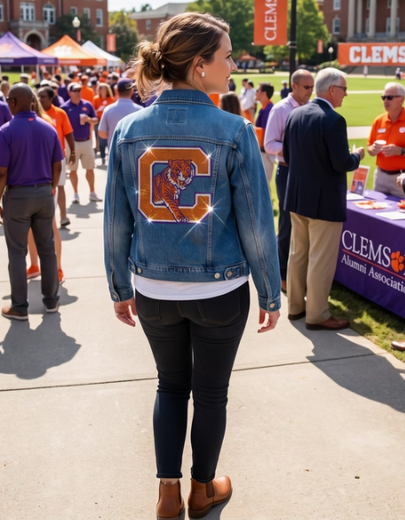 *PREORDER* Clemson Vintage Big C and Tiger Denim Jacket