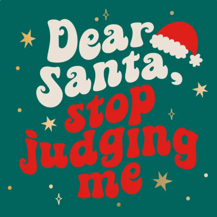 Dear Santa, Stop Judging Me Funny Christmas Cocktail Napkins, 20 Count