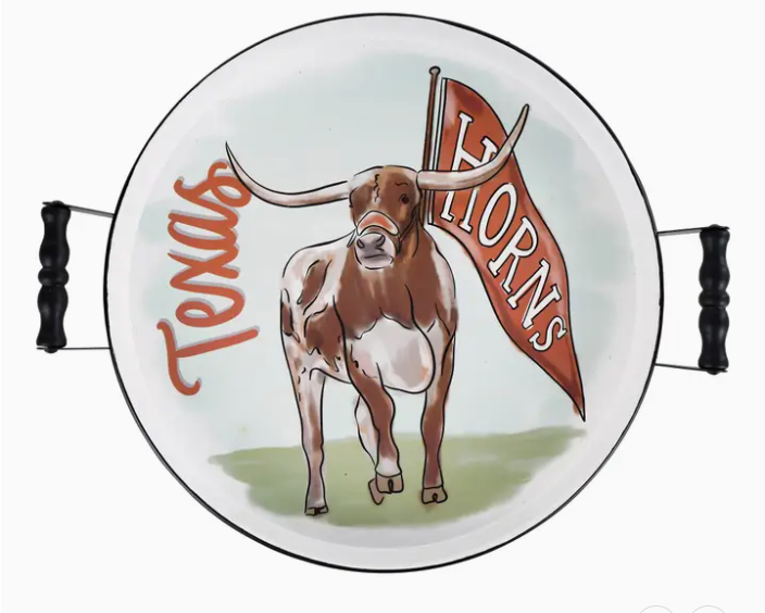 Texas Mascot Enamel Tray
