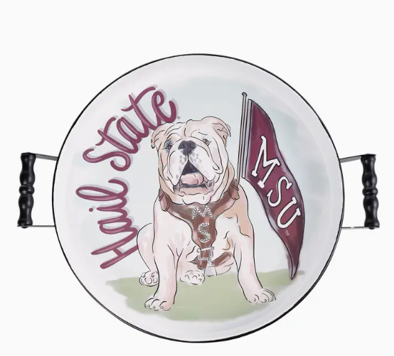 Mississippi State Mascot Enamel Tray