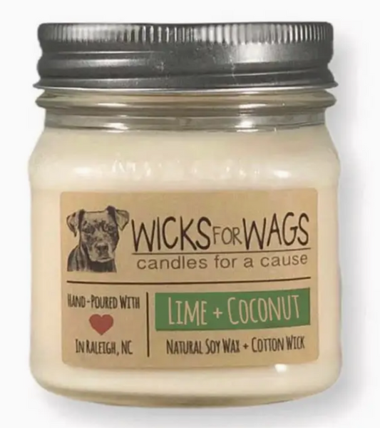 Lime + Coconut (8 oz) Mason Jar Soy Candle