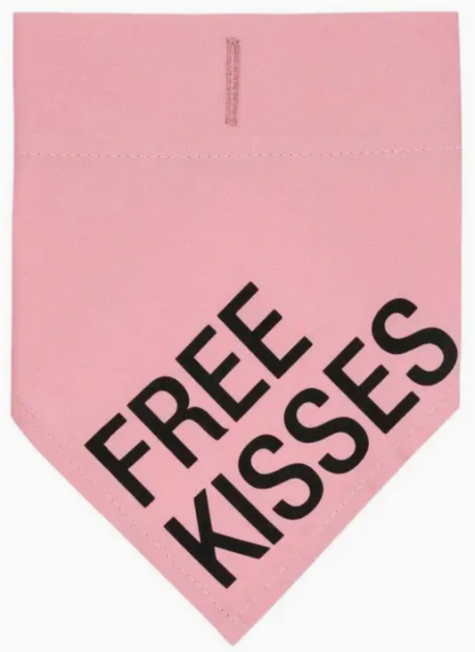 Large/X-Large Dog Bandana - Free Kisses (Pink)