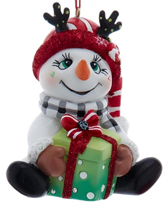 Kurt Adler Snowman with Gift Ornament