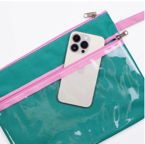 San Blas Stripe Wet/Dry Bag - Turquoise and Pink 12x9