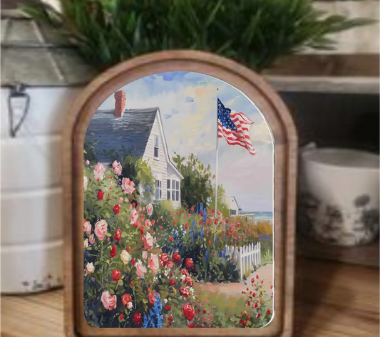 Arch Top Patriotic Beach House Art