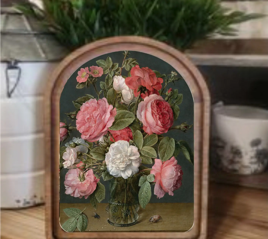 Arch Top Pink Roses Art