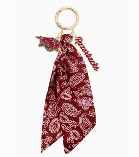 Arkansas Razorbacks Logo Bandana Bag Charm