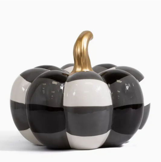 Pumpkin Decor - White, Black and Gray 8.5"x6.5"