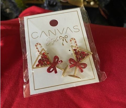 Candy Cane Cocktail Earrings