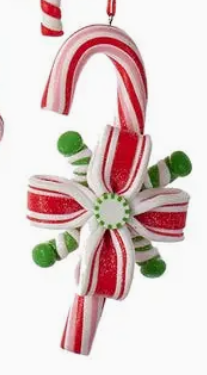 Kurt Adler Candy Cane Ornament - Red and White