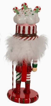 Kurt Adler 10" Nutcracker | Candy & Cake Fun Hat with Candy Canes
