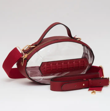Football Shaped Transparent Crossbody Bag