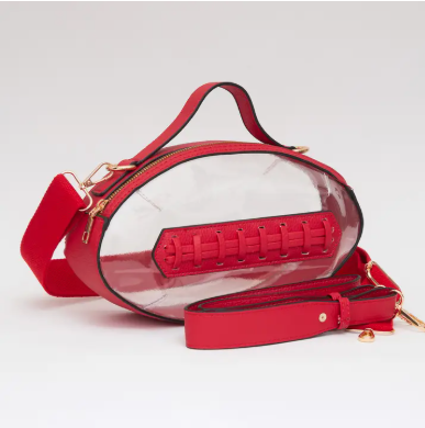 Football Shaped Transparent Crossbody Bag