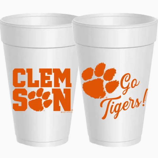 16 oz Styrofoam Cups: Clemson/Go Tigers - 10 Pack