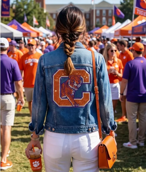 *PREORDER* Clemson Vintage Big C and Tiger Denim Jacket
