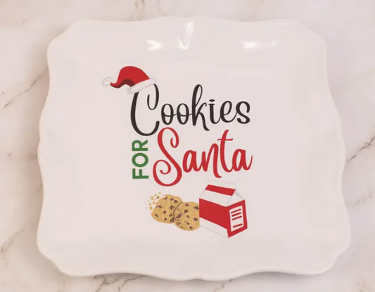 Cookies for Santa Square Plate - 11.5"x11.5"