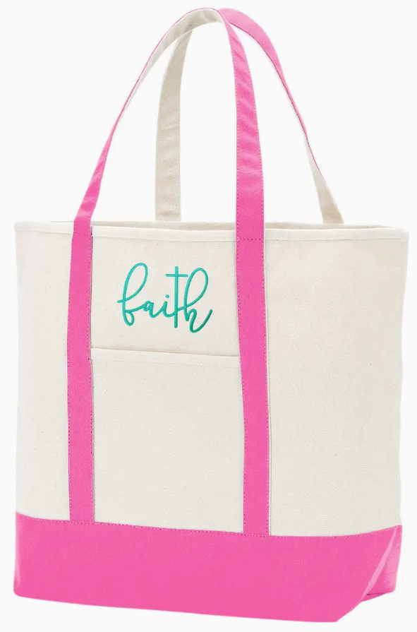 Faith Embroidered Everyday Tote
