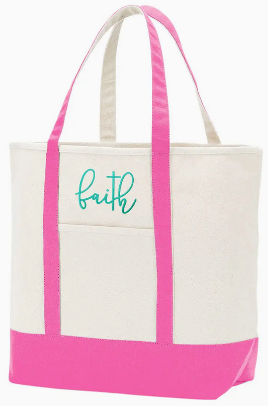 Faith Embroidered Everyday Tote