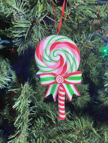 Kurt Adler Candy Cane Lollipop Ornament - Red, Green, and White
