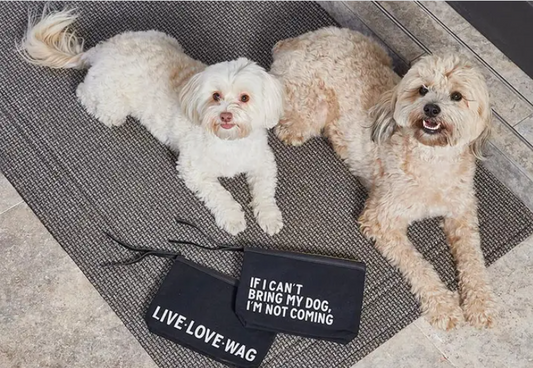 Black Canvas Pouch - Can't Bring My Dog