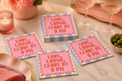 Funny Cocktail Napkins | Love, Laugh, Leave By 9 - 20 count
