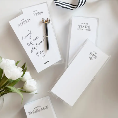 Notepaper in Acrylic Tray - Love Notes