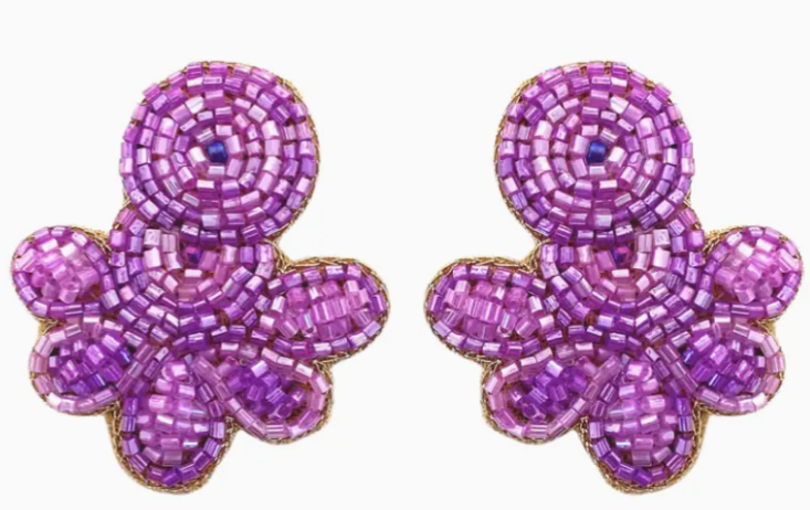 Lavender Beaded Earrings
