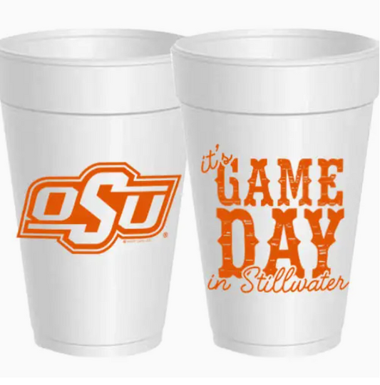 16 oz Styrofoam Cup: OSU/Game Day in Stillwater