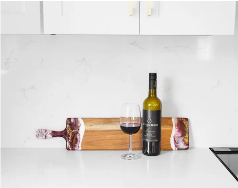 Resin Cutting Board in Merlot - Baguette 5"x24"