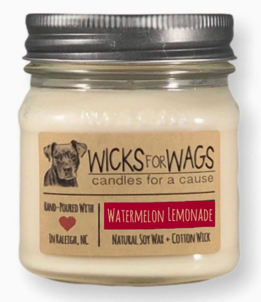 Watermelon Lemonade (8 oz) Mason Jar Soy Candle