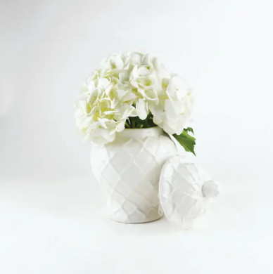 Small White Textured Ginger Jar