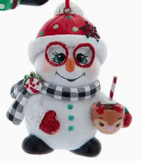 Kurt Adler Snowman with Cocoa Ornament