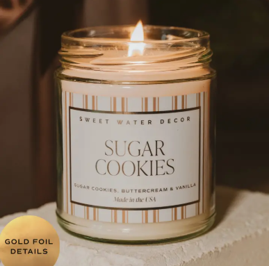 Sugar Cookies Soy Candle | 9 oz | Christmas Holiday Candle | Festive Decor & Gift