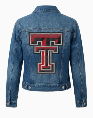 *PREORDER* Texas Tech Red Raiders Rhinestone Denim Jacket | Double T Logo | Game Day Fan Wear