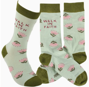 Walk in Faith Socks | Faith Collection | Floral Christian Novelty Socks
