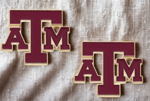 Texas A&M Aggies Enamel Stud Earrings in Maroon