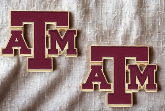 Texas A&M Aggies Enamel Stud Earrings in Maroon