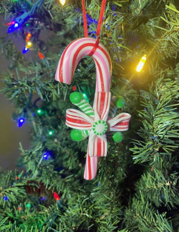 Kurt Adler Candy Cane Ornament - Red and White