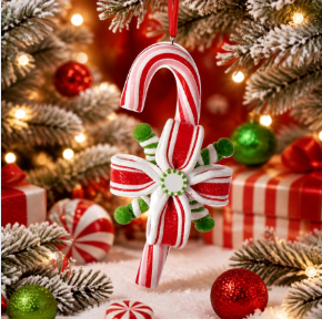 Kurt Adler Red & White Peppermint Candy Cane Christmas Ornament