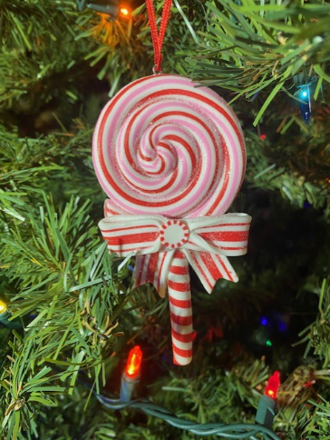 Kurt Adler Candy Cane Lollipop Ornament - Red and White