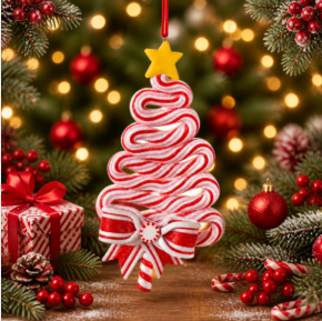Kurt Adler Red & White Peppermint Tree Christmas Ornament