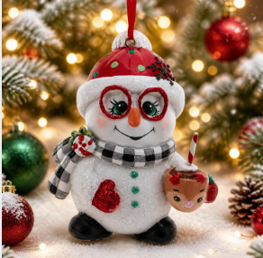 Kurt Adler Snowman with Cocoa Mug Ornament